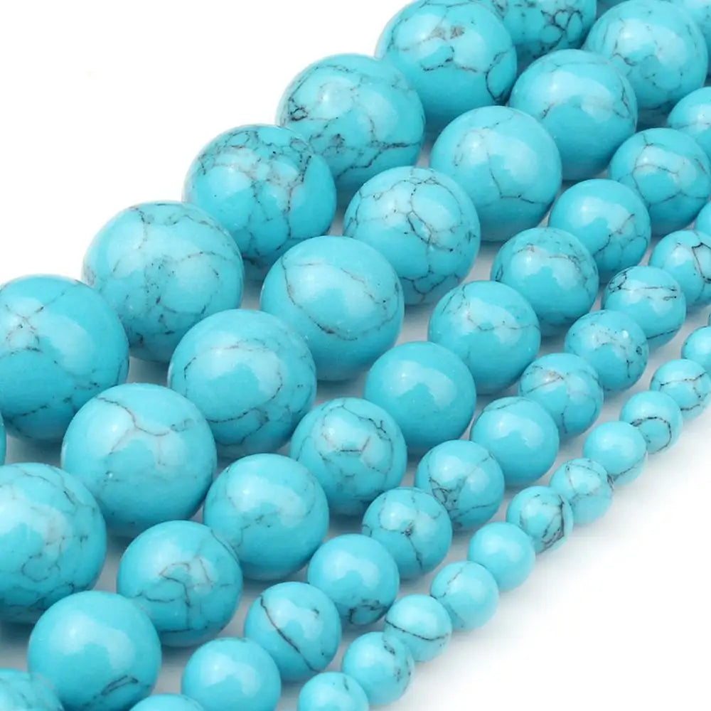 Stone Beads Round Turquoise Howlite Jasper Styles for DIY Jewelry Making