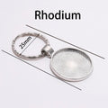 Keyrings Round Gold Color Pendant Bezel Blanks DIY Jewelry Making Craft Supplies