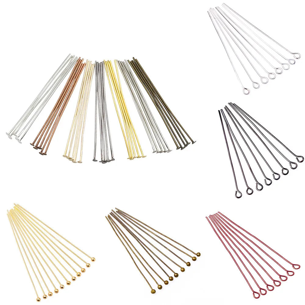Head Pins Heads Eye Flat Pin Ball DIY Jewelry Making Craft Supplies