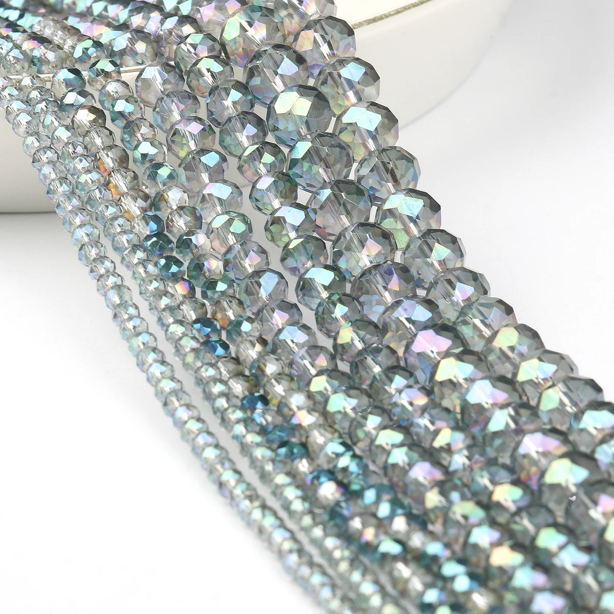 Glass Beads Faceted Round Multicolor Crystal-Style for DIY Jewelry Making