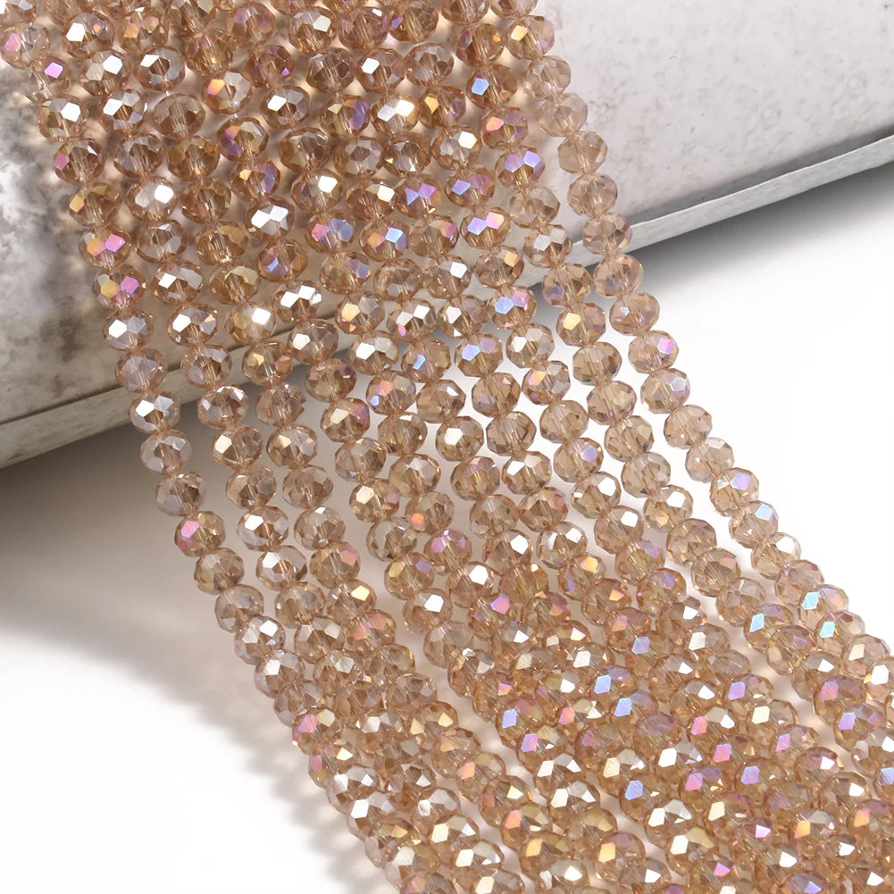 Glass Beads Faceted Round Multicolor Crystal-Style for DIY Jewelry Making