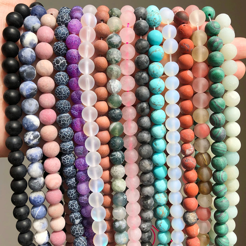 Stone Beads Matte Turquoises-Style Howlite-Style Frosted Agates Amazonite