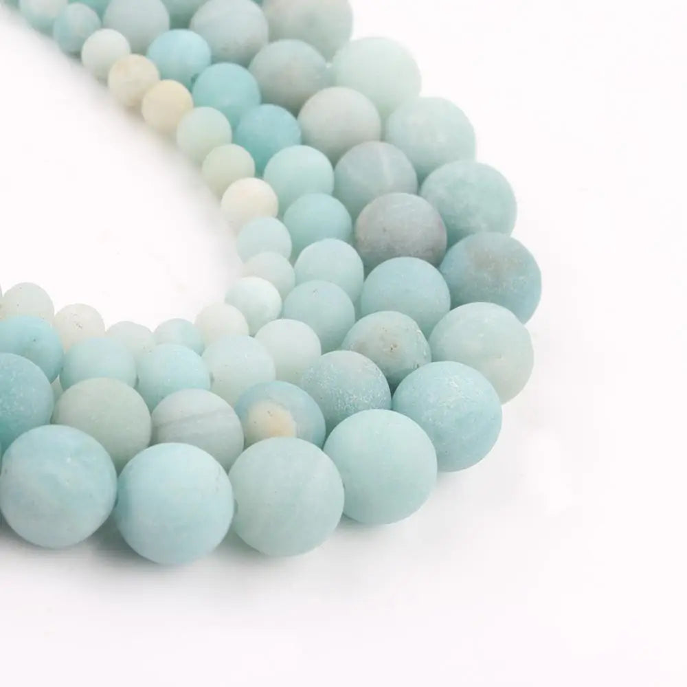 Stone Beads Matte Amazonite Agate Aventurine Styles for DIY Jewelry Making