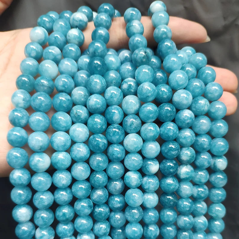 Stone Beads Round Jade Chalcedony Styles for DIY Jewelry Making Craft Beads