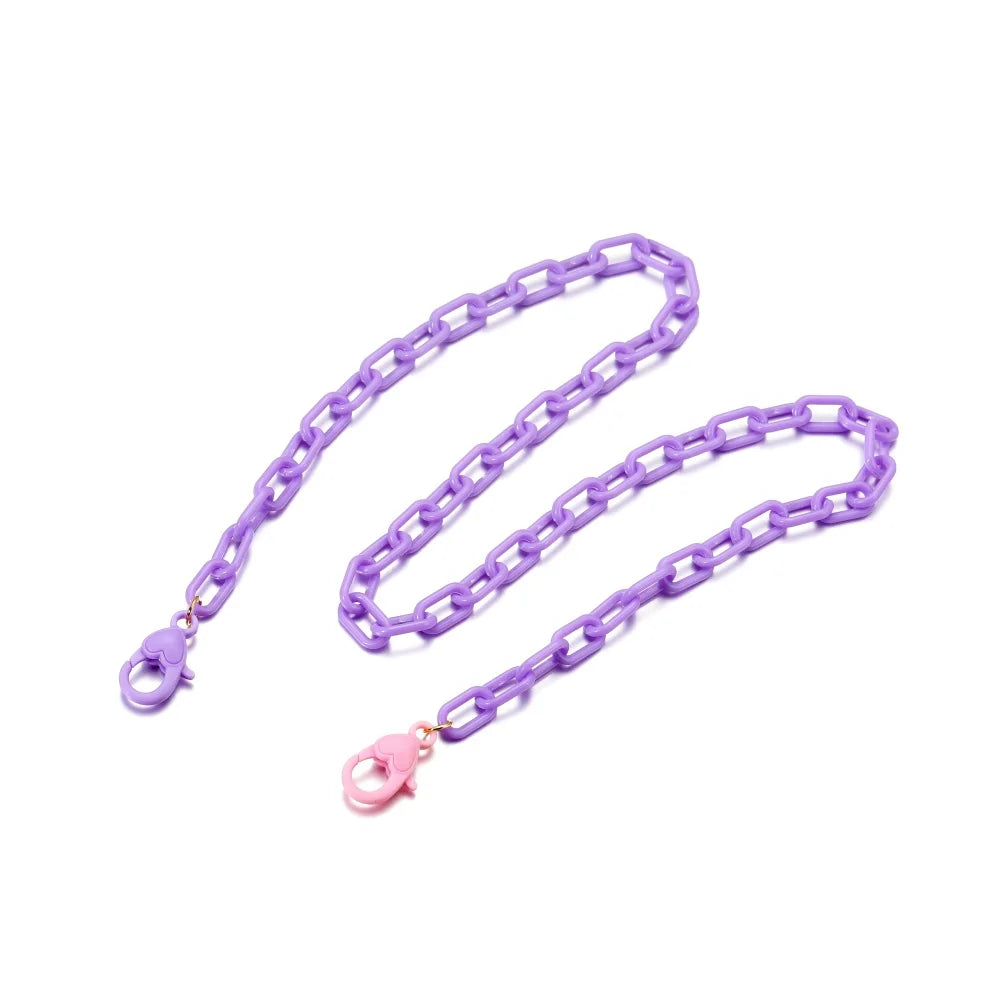 Jewelry Chains Colorful Acrylic Wide Link Chain Plastic Chain DIY Jewelry Making
