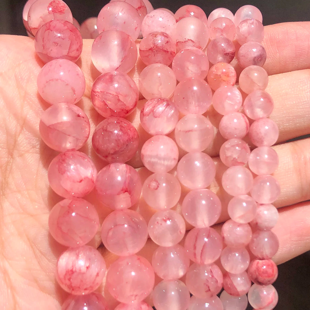 Stone Beads Round Jade Chalcedony Styles for DIY Jewelry Making Craft Beads