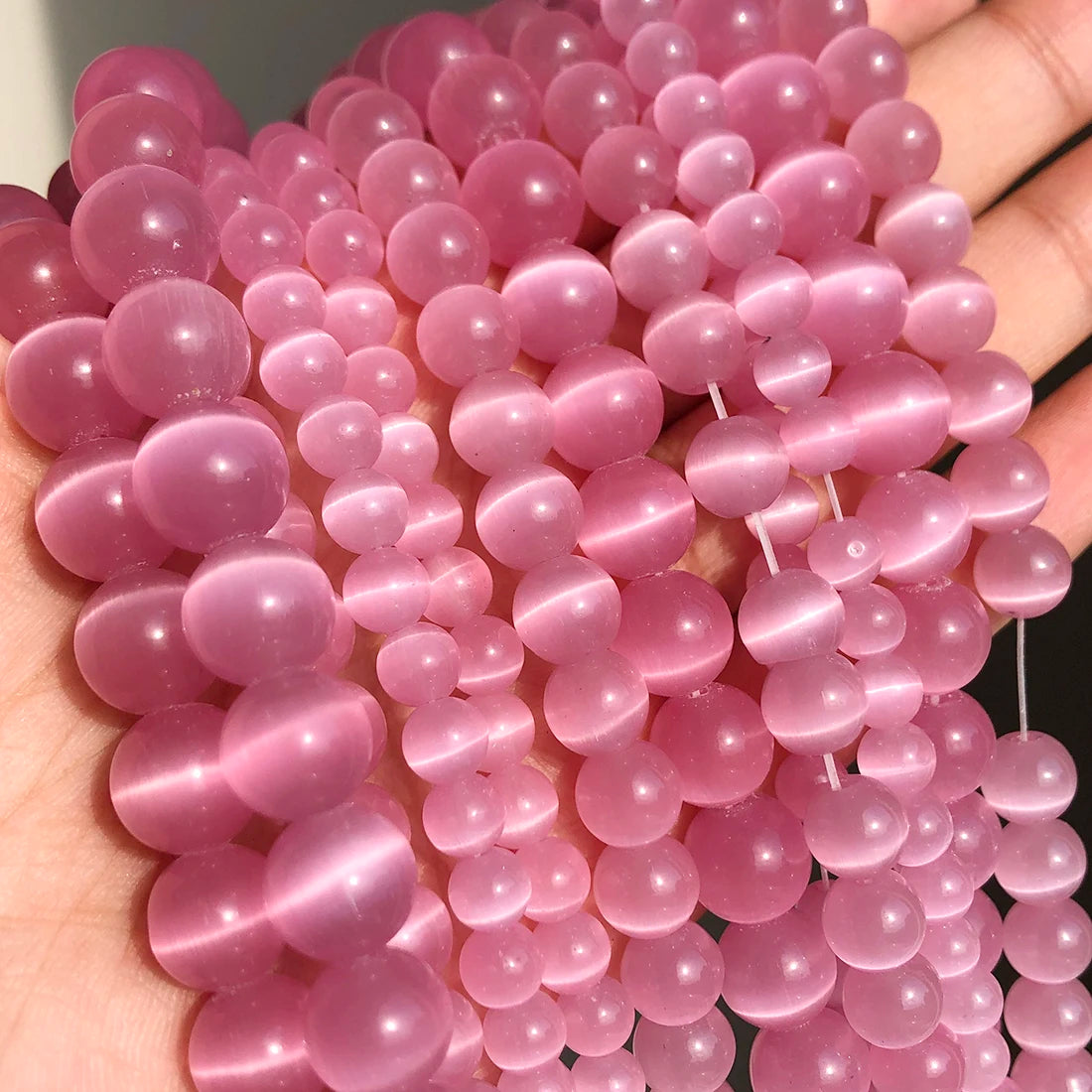 Beads Stones Rose Quartzs Pink Crystal Cat Eye Howlite-Style Jades-Style
