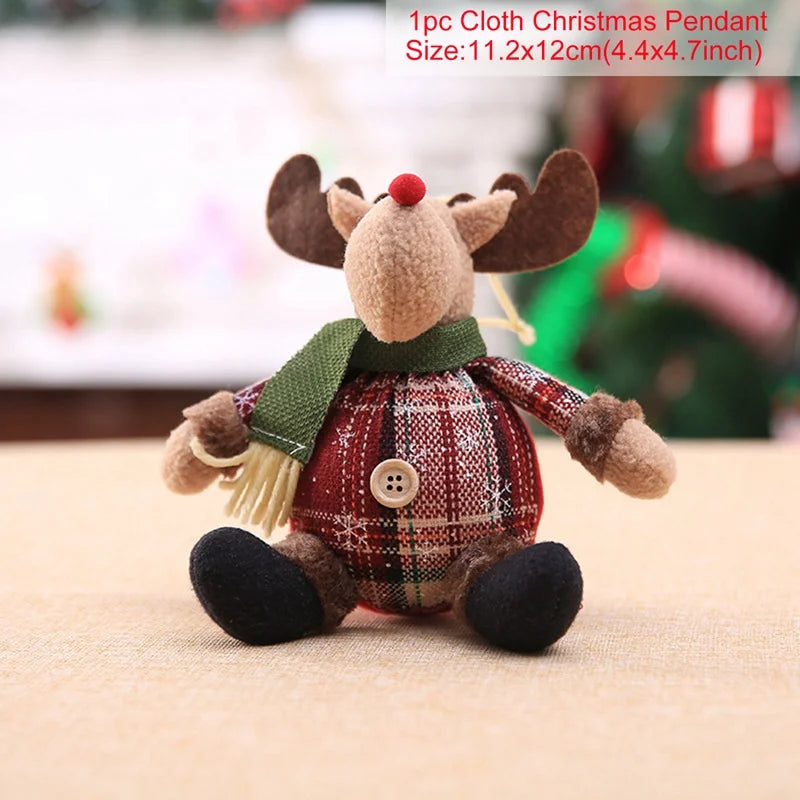 Christmas Standing Dolls Santa Snowman Reindeer Figurines Holiday Decor Gift
