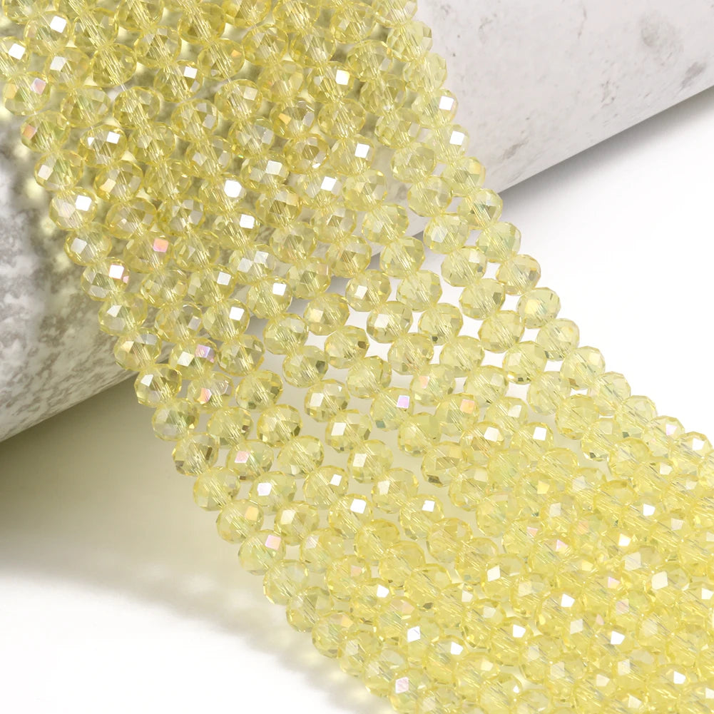 Glass Beads Faceted Round Multicolor Crystal-Style for DIY Jewelry Making