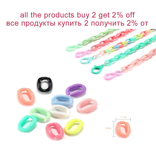 Acrylic Chain Links Colorful Necklace Bracelet Supplies DIY Jewelry Making
