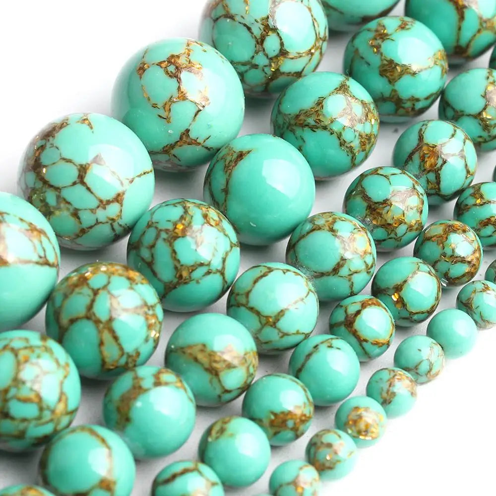 Stone Beads Round Turquoise Howlite Jasper Styles for DIY Jewelry Making