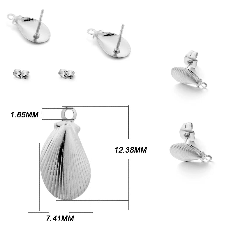 Ring Settings Stainless Steel Earring Base Geometric Leaves DIY Jewelry Making
