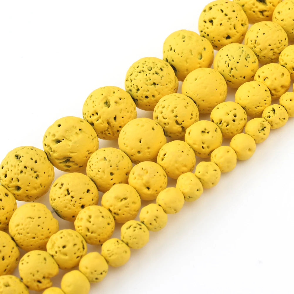 Stone Beads Round Yellow Jade Agate Hematite Styles for DIY Jewelry Making