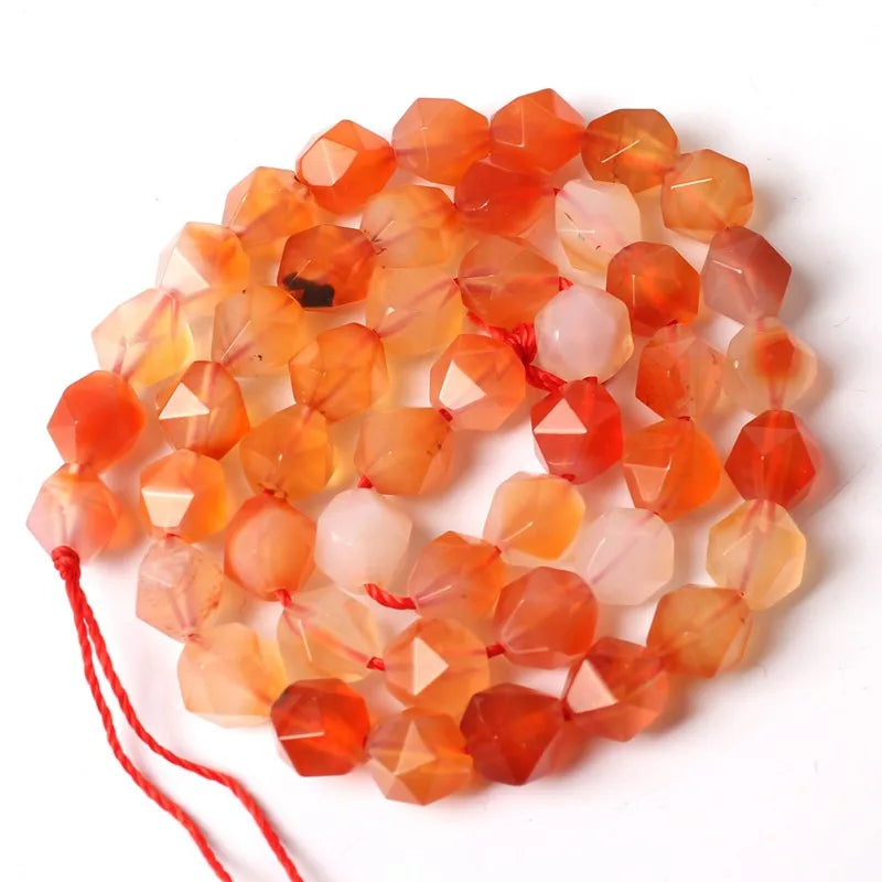 Stone Beads Faceted Pink Blue Chalcedony-Style Jades-Style Agates Round
