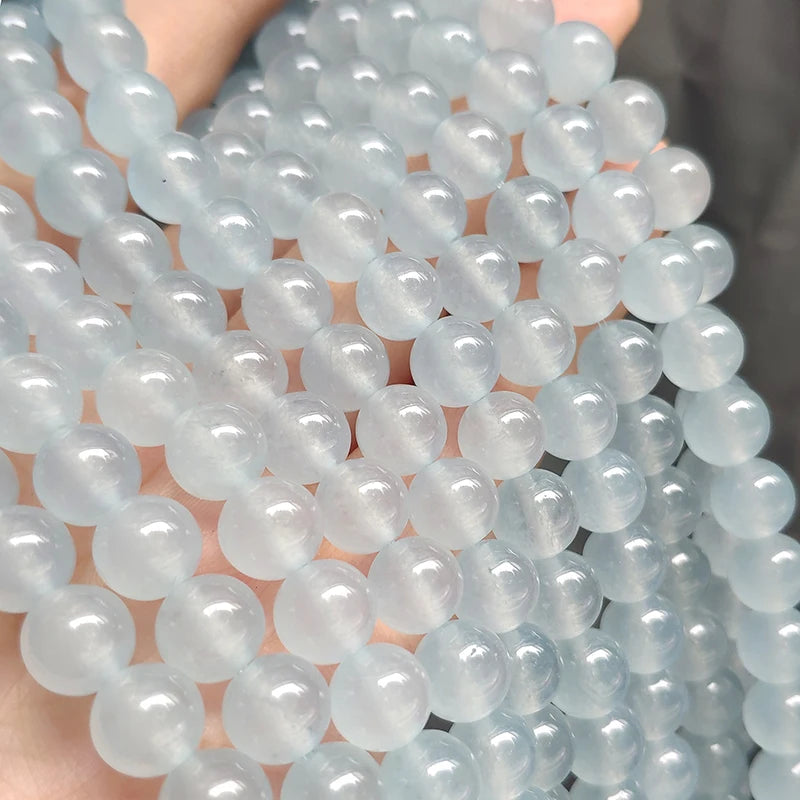 Stone Beads Round Jade Chalcedony Styles for DIY Jewelry Making Craft Beads