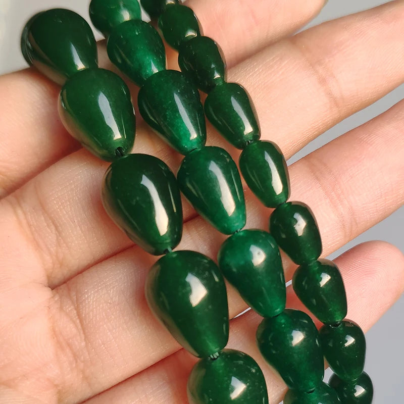 Stone Beads Jades-Style Angelite Amazonite Waterdrop Shape Bracelet Craft Beads