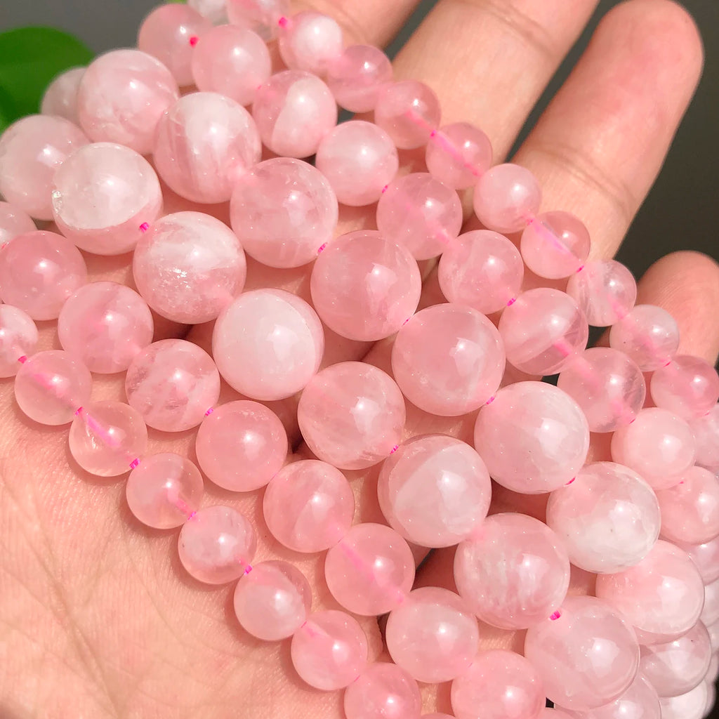 Stone Beads Pink Rose Quartz-Style Mixed Shapes for DIY Jewelry Making
