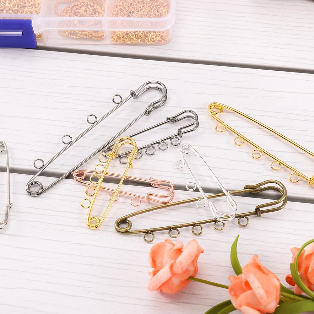 Safety Pins Brooch Blank Base Brooch Rings Pin DIY Jewelry Making Craft Supplies