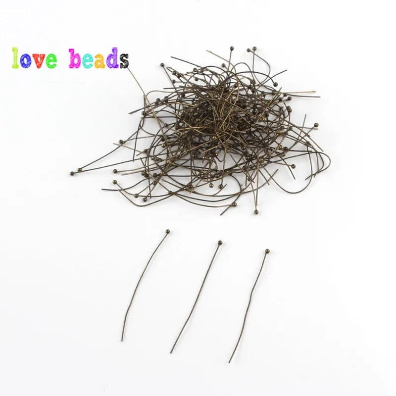Head Pins Metal Ball Tips Gold Rhodium Colors DIY Jewelry Making Craft Supplies