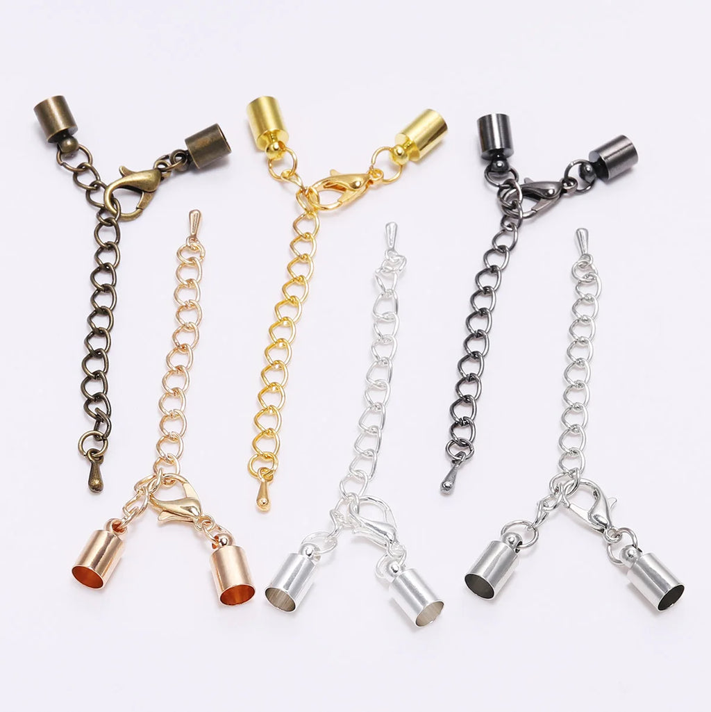 Cord End Caps Leather Tassel Tips Lobster Clasps DIY Jewelry Making