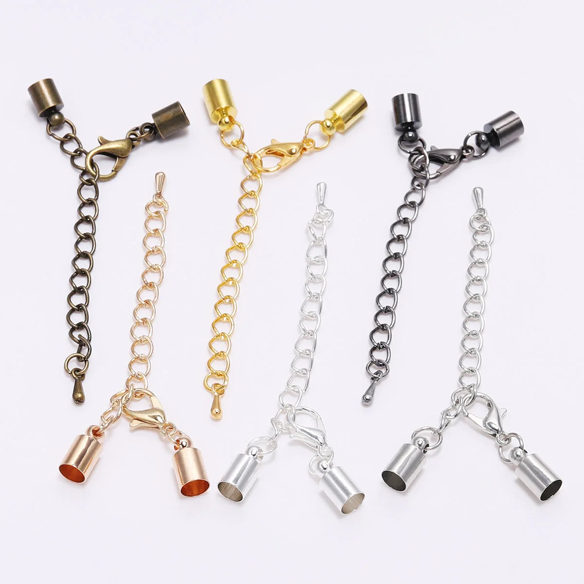 Cord End Caps Leather Tassel Tips Lobster Clasps DIY Jewelry Making