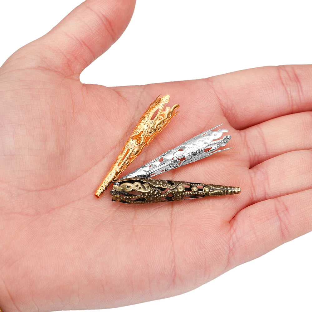 Earring Components Hollow Out Cone Filigree Bugle Flower End Caps Craft Supplies