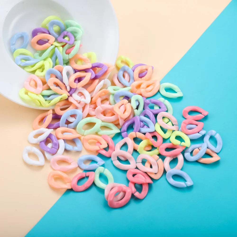 Acrylic Chain Links Colorful Twisted Necklace Parts DIY Jewelry Making