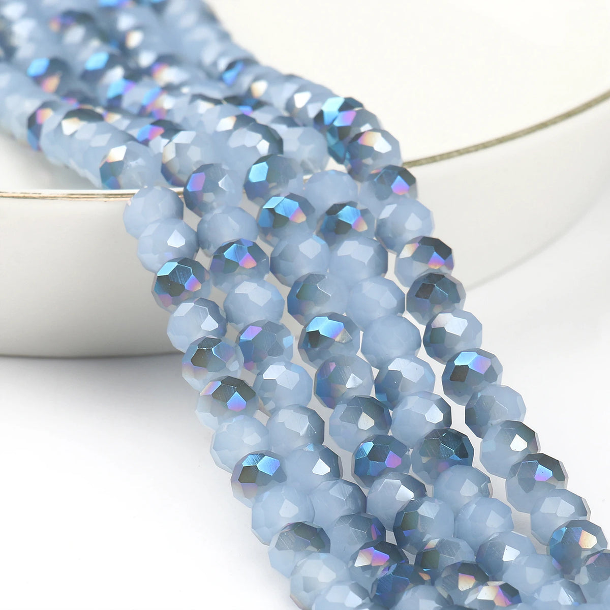 Glass Beads Faceted Round Multicolor Crystal-Style for DIY Jewelry Making