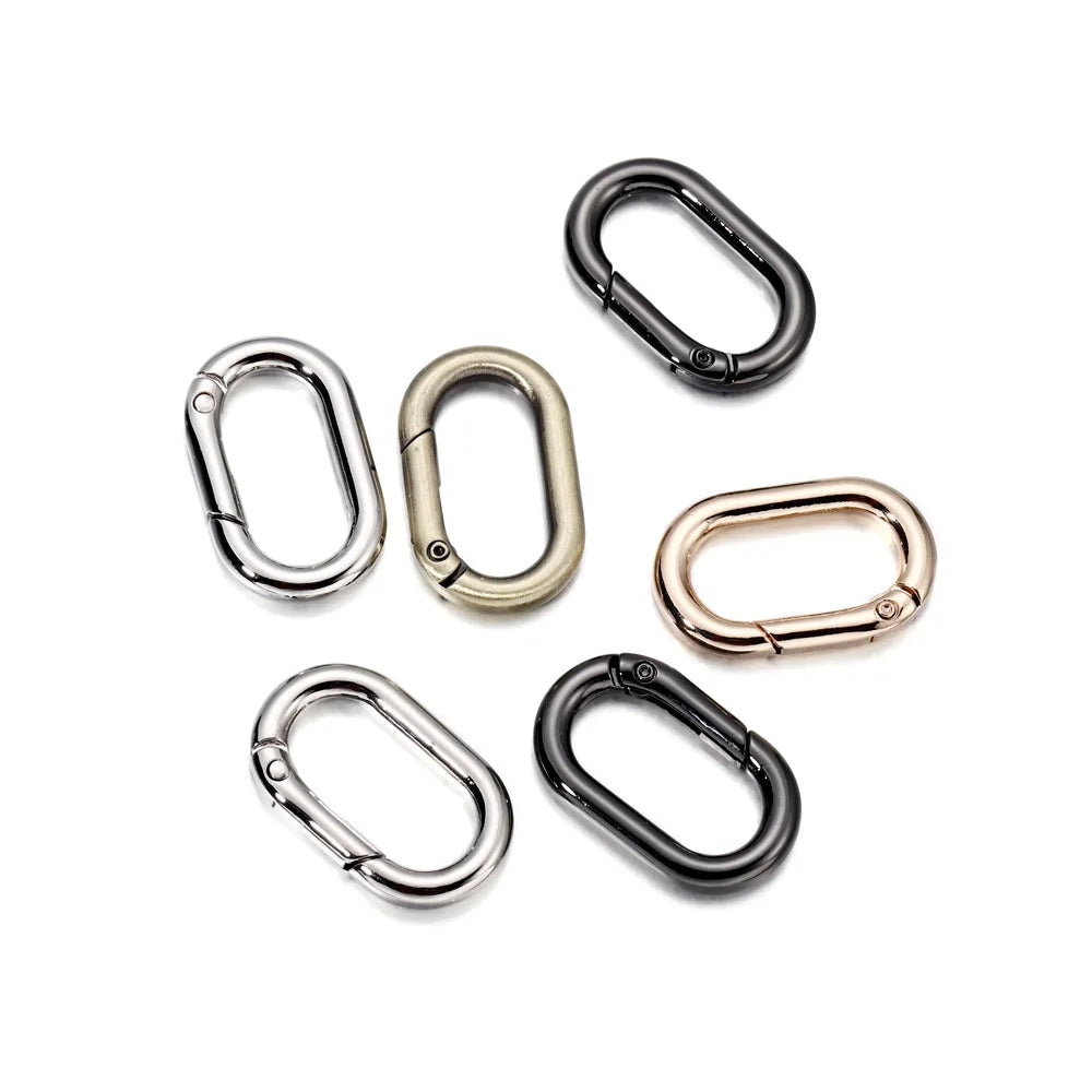 Keychain Findings Metal Oval Ring Spring Clasps Openable DIY Jewelry Making