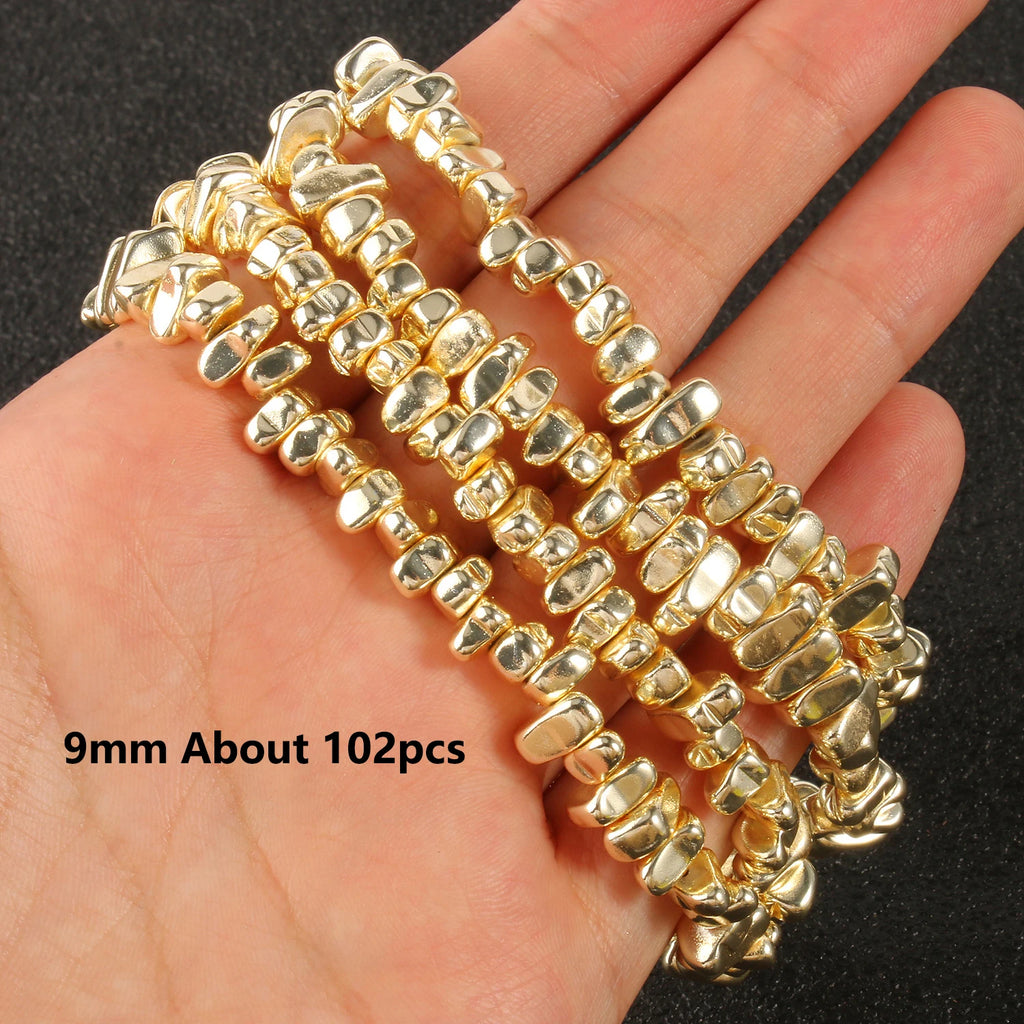 Stone Beads Gold-Tone Hematite-Style Cross Star Heart for DIY Jewelry Making