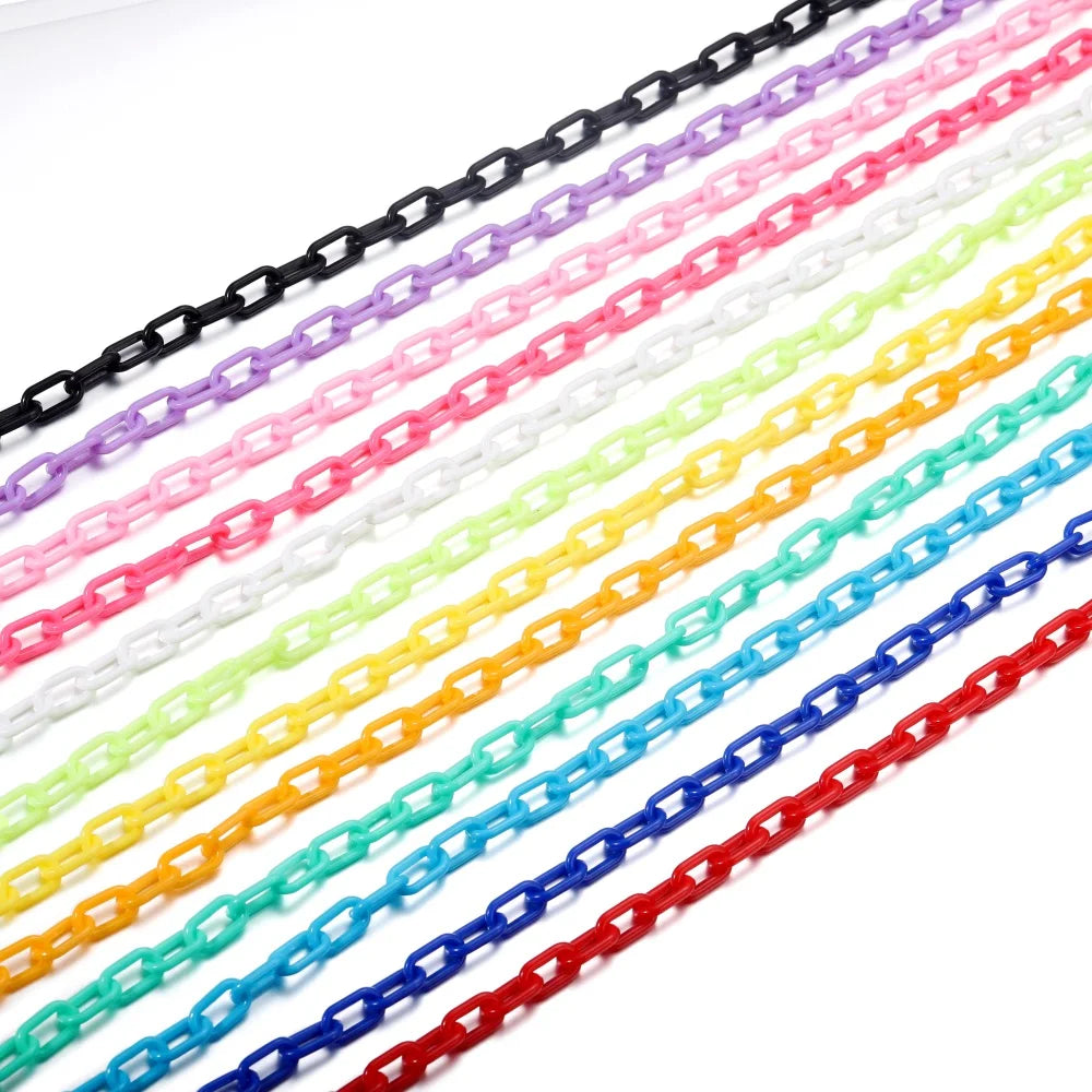 Jewelry Chains Colorful Acrylic Wide Link Chain Plastic Chain DIY Jewelry Making