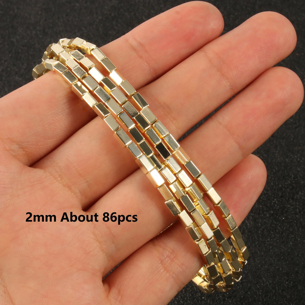 Stone Beads Gold-Tone Hematite-Style Cross Star Heart for DIY Jewelry Making