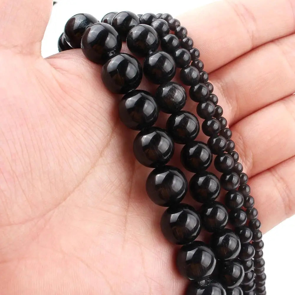 Glass Beads Round Cat Eye Opal-Style Mixed Colors for DIY Jewelry Making