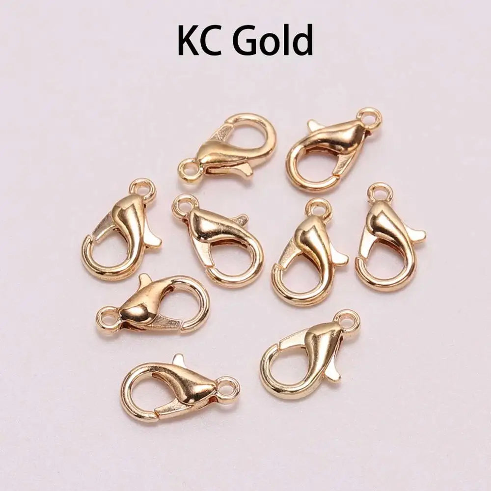 Lobster Clasps Gold Color Necklace Chain Connectors DIY Jewelry Making