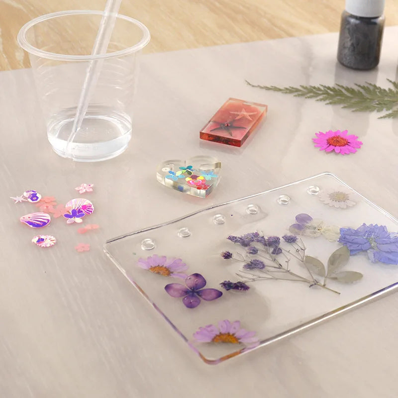 Transparent Silicone Pad Clear Mat Resin Pad Non-Slip Heat Resistant Reusable Sticky Plate For UV Epoxy Resin Craft Making Tool