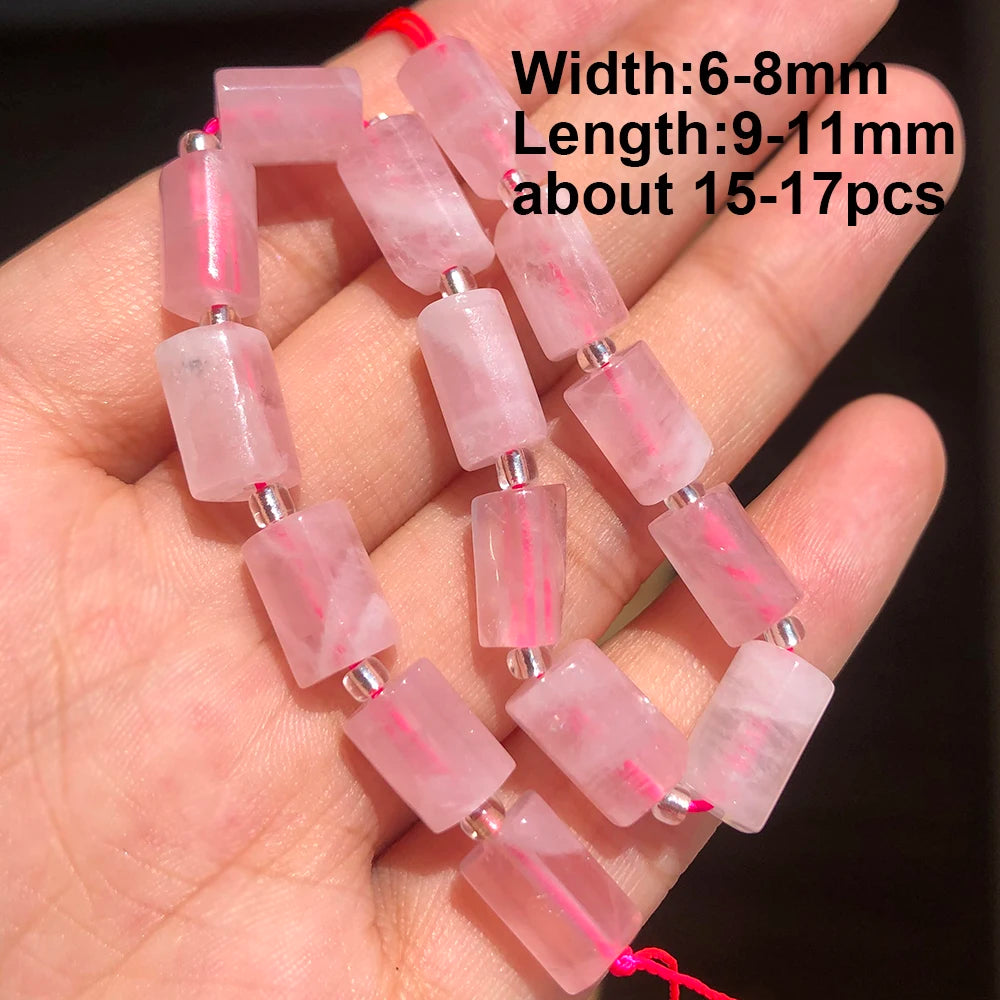 Stone Beads Pink Rose Quartz-Style Mixed Shapes for DIY Jewelry Making