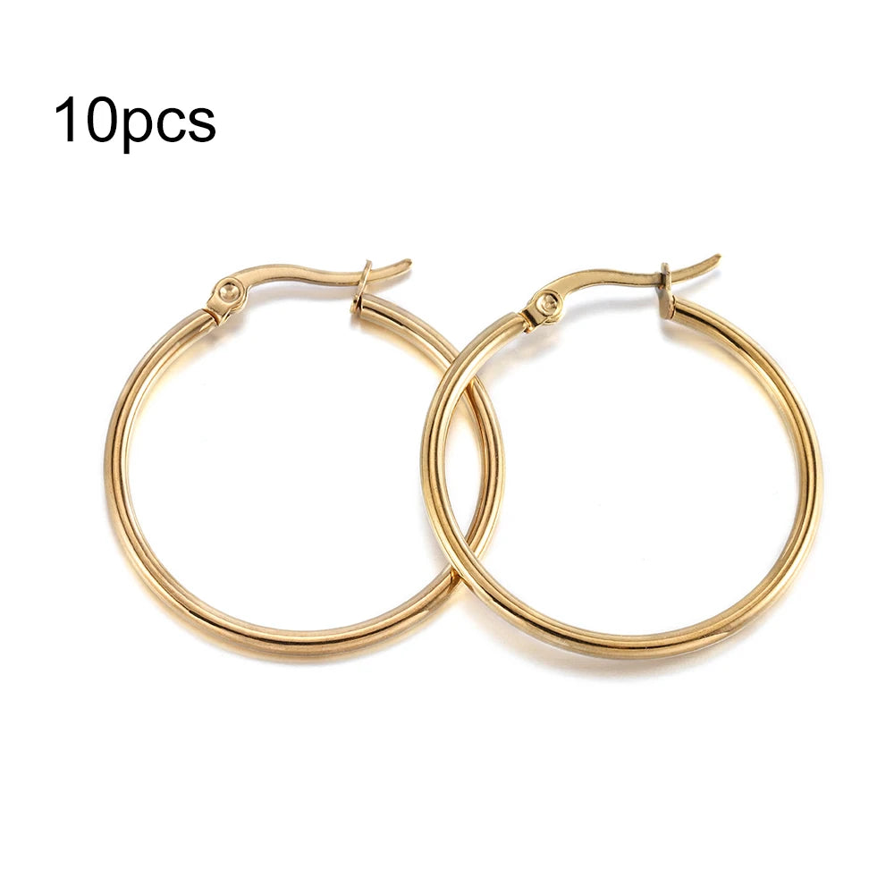 Ring Settings Stainless Steel Earrings Open Earring Hooks Base Craft Supplies