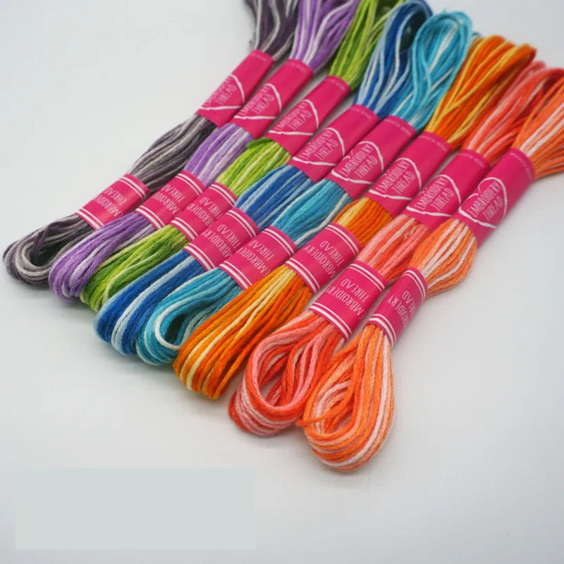 Embroidery Floss, Variegated Colors for Cross-Stitch & Handmade Bracelets