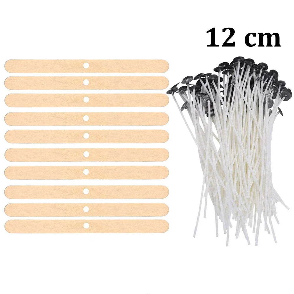 Candle Wicks Pre-Waxed Cotton Smokeless Metal Tab 1-8in DIY Candle Making