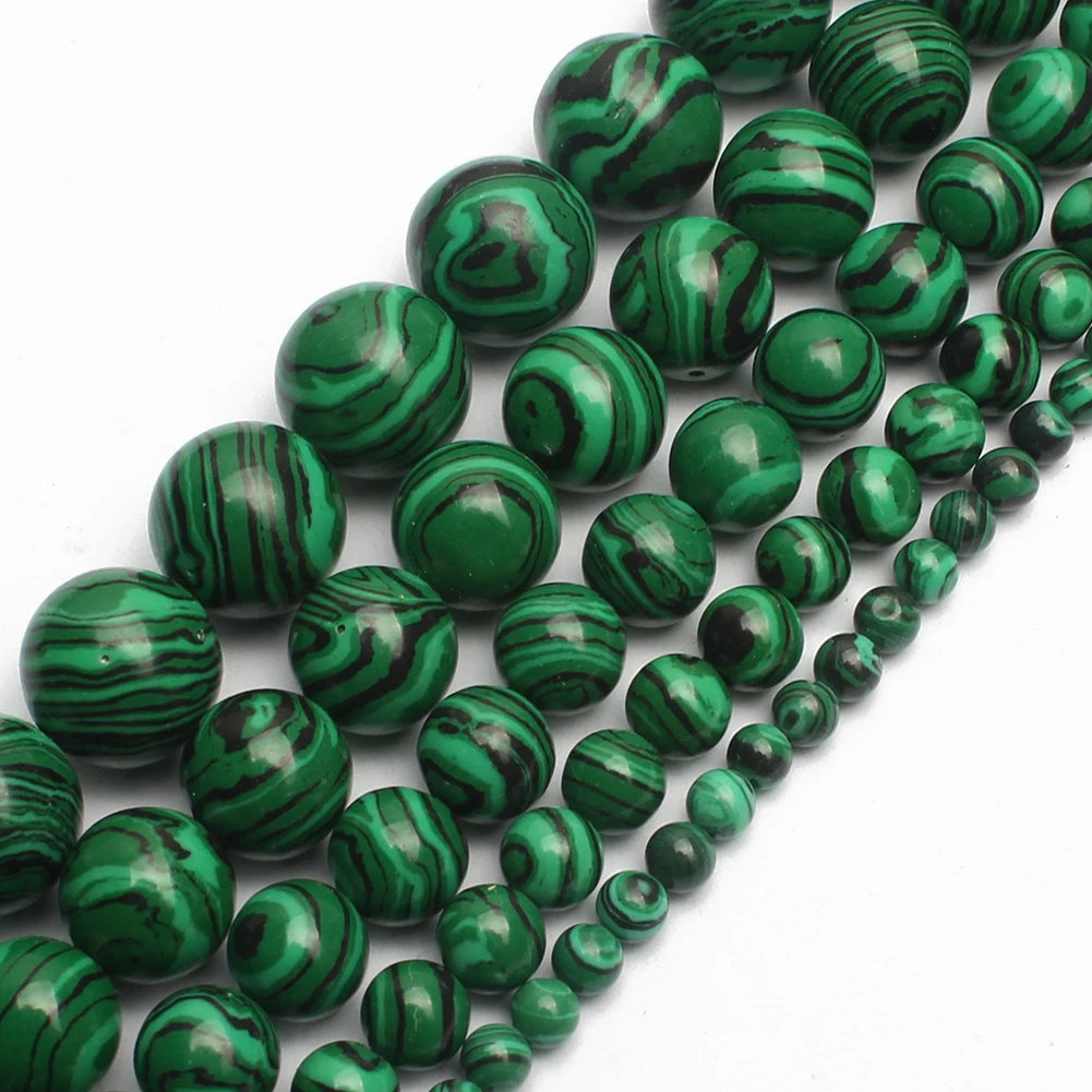 Stone Beads Round Blue Turquoise-Style for DIY Jewelry Making Bracelet Supplies