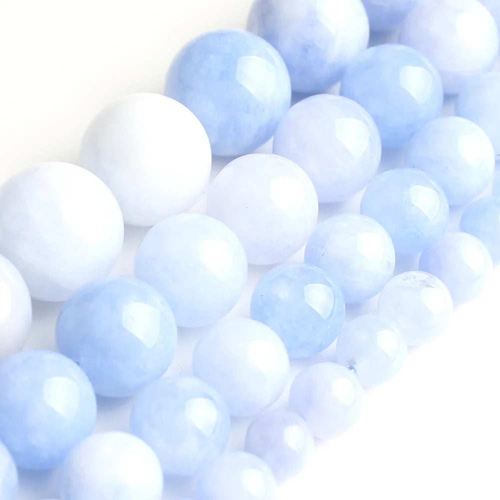 Stone Beads Round Jade Chalcedony Styles for DIY Jewelry Making Craft Beads