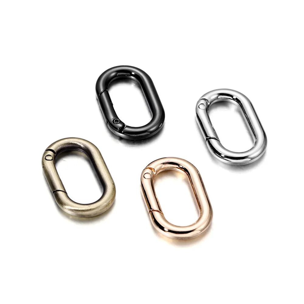 Keychain Findings Metal Oval Ring Spring Clasps Openable DIY Jewelry Making