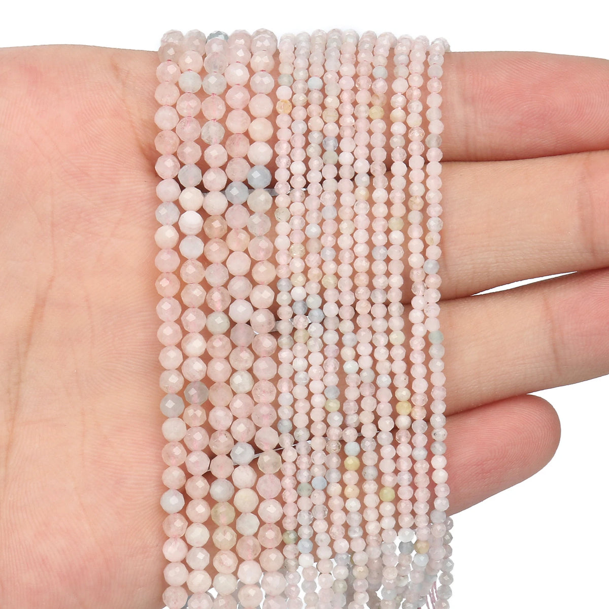 Stone Beads Tiny Faceted White Moonstone-Style for DIY Jewelry Making