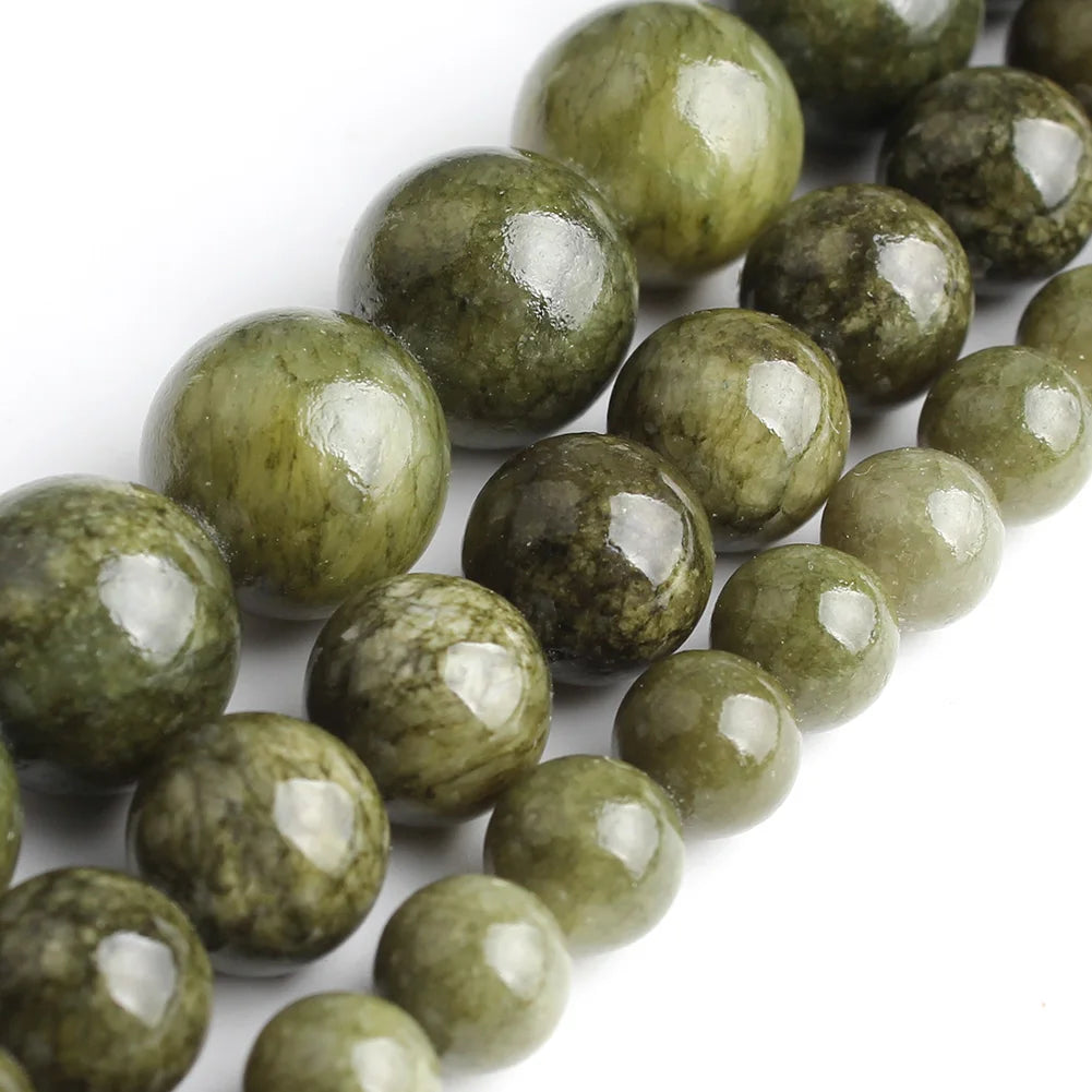 Stone Beads Round Green Agate Jasper Tiger Eye Styles for DIY Jewelry Making