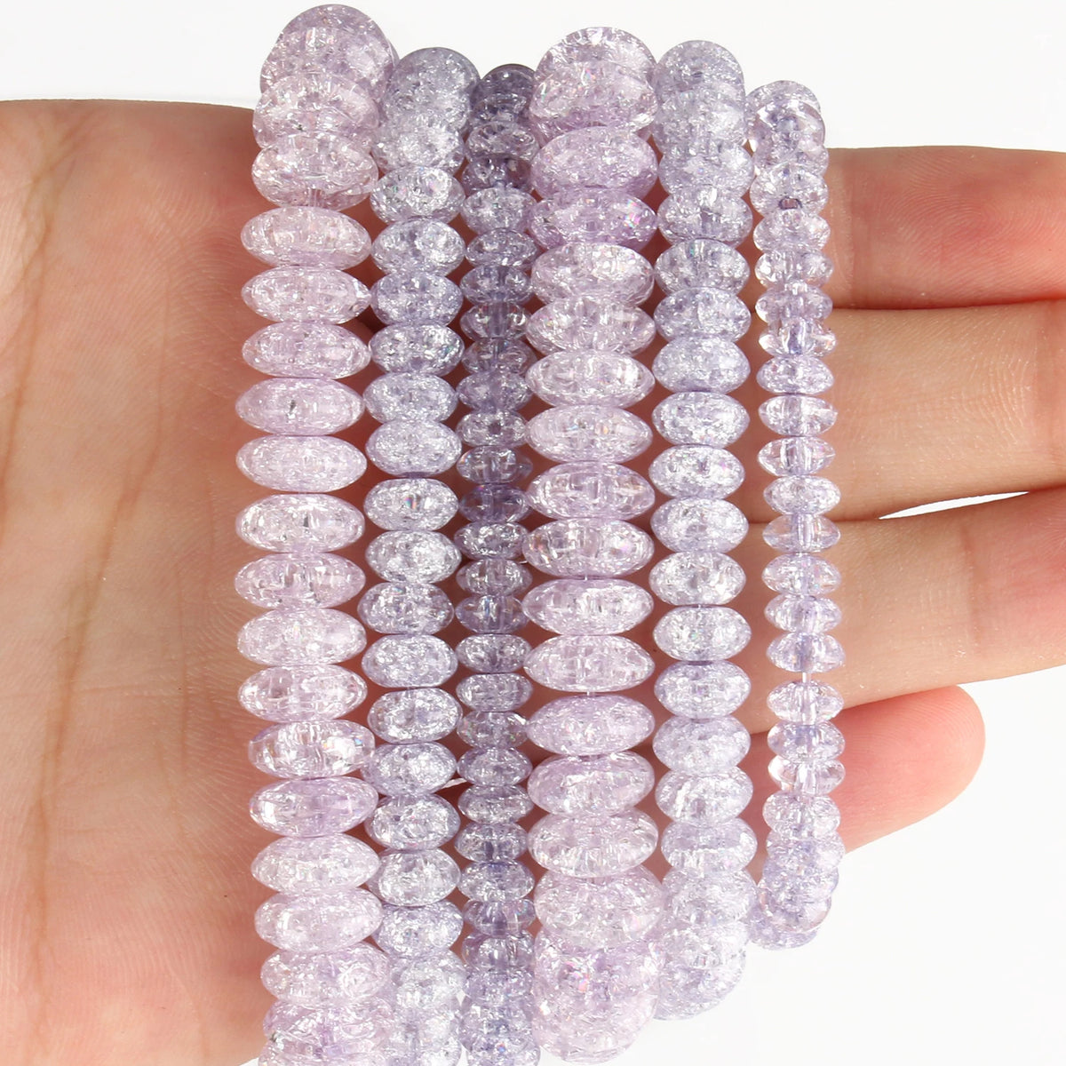 Stone Beads Round Multicolor Cracked Quartz-Style for DIY Jewelry Making