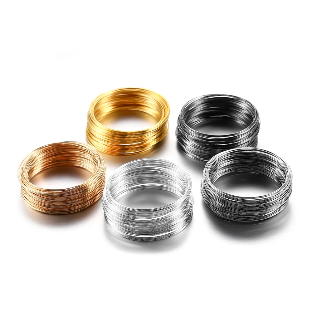Beading Wire Loops Silver Gold Bronze Memory Steel Bracelets DIY Jewelry Making