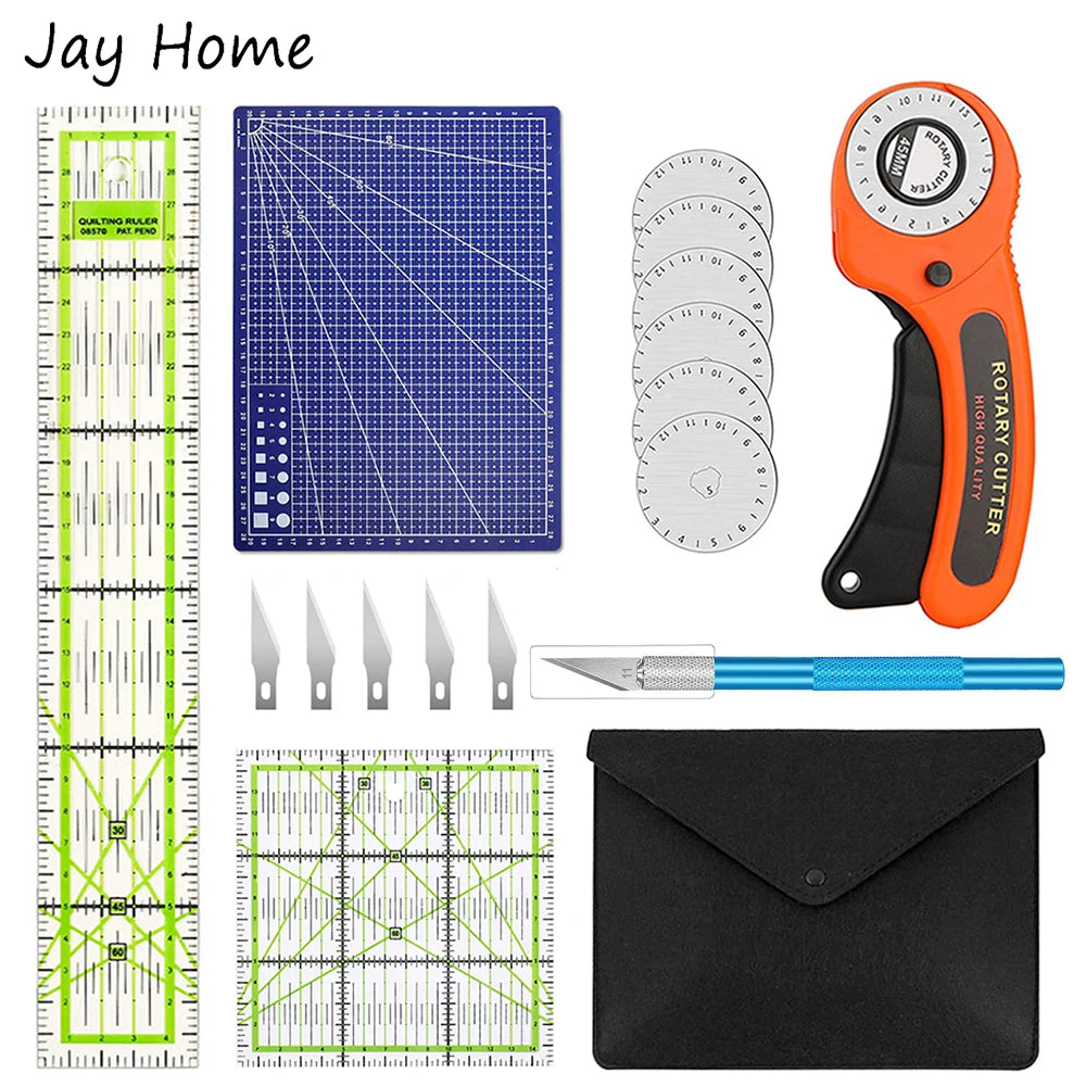 Rotary Cutter Kit with Blades, Cutting Mat, Ruler & Precision Craft Knife