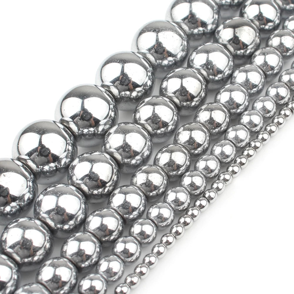Stone Beads Hematite-Style Rose Gold Silver Colors for DIY Jewelry Making