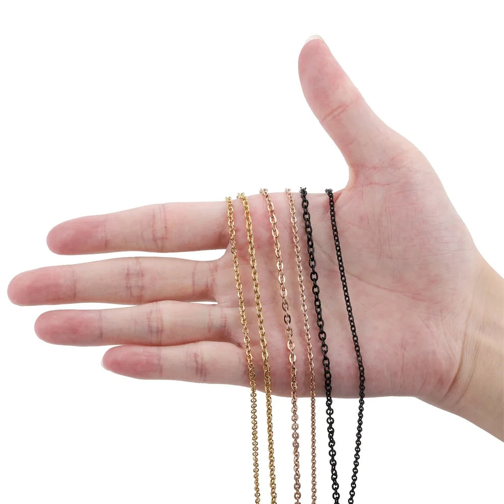 Jewelry Chains . Stainless Steel Necklace Gold Color Bulk Chain Craft Supplies