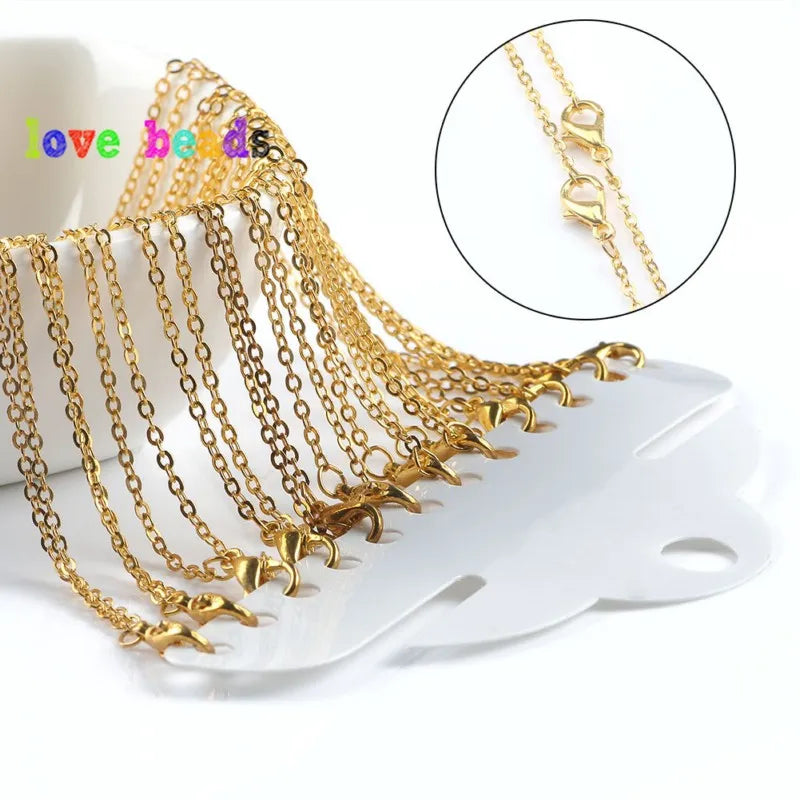 Necklace Chains Metal Open Links with Lobster Clasps DIY Jewelry Making